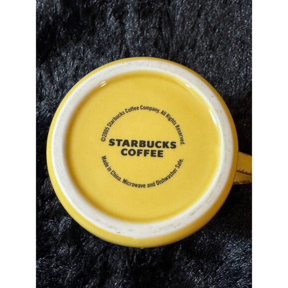 Starbucks Yellow Ribbed Ceramic Coffee Mug 2005 Edition - Picture 2 of 5